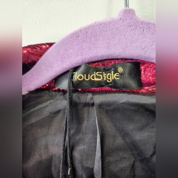 NWT Burgundy and Metallic Paisley Swirl Cloudstyle Jacket XL - Picture 7 of 9